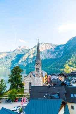 Avusturya Alpleri'nde, Salzkammergut bölge, Hallstatter gölde Hallstatt köyü Hallstatt, Avusturya