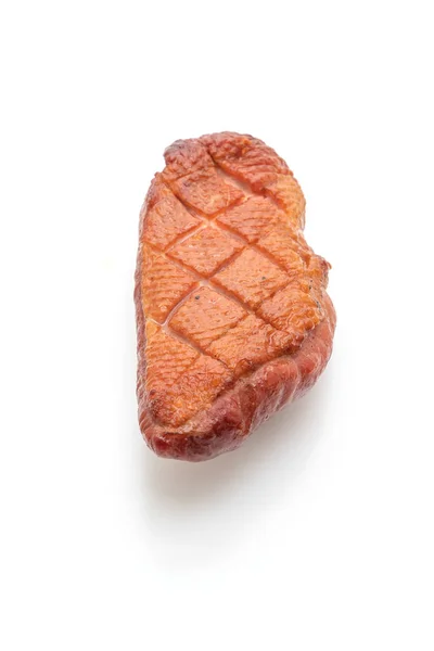 白い背景に分離された焼き鴨胸肉 — ストック写真