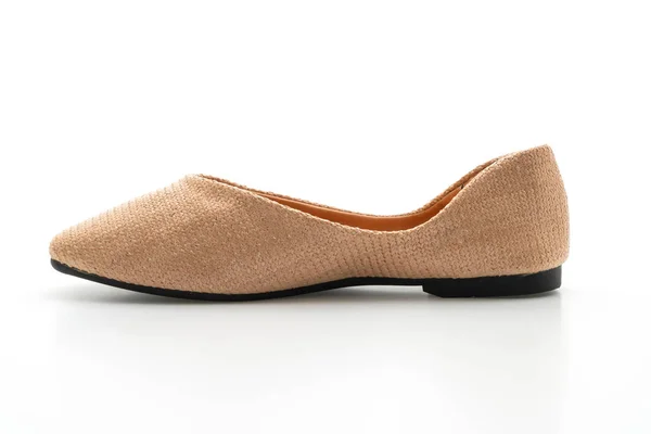 Frauen Und Frauen Flache Schuhe Isoliert Auf Weißem Hintergrund — Stockfoto