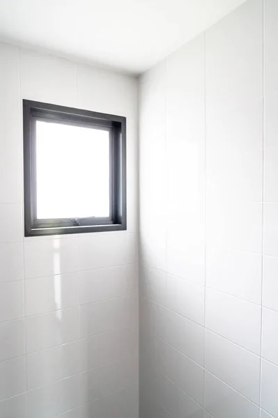 Janela Vidro Vazia Porta Casa Com Luz Solar — Fotografia de Stock