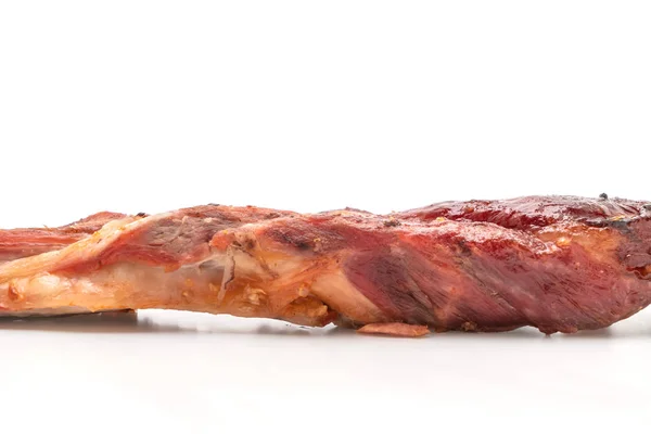 Carne Cerdo Asada Barbacoa Roja Aislada Sobre Fondo Blanco — Foto de Stock