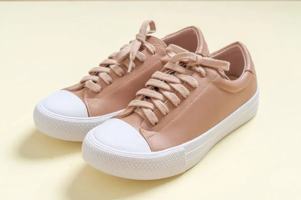 Beautiful Women Leather Sneakers Shoes — Stock Photo, Image