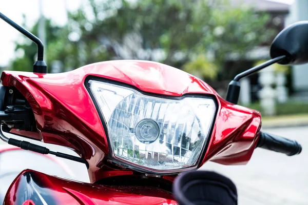 Close-up motorcycle headlight or head lamp