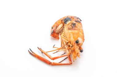 Beyaz arka plan üzerinde izole ızgara karides