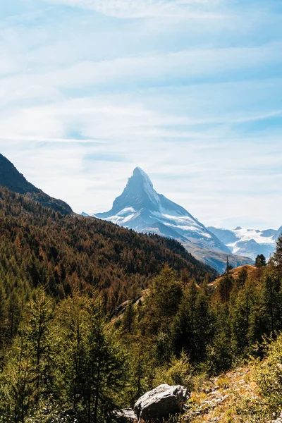 Hermoso Paisaje Montaña Con Vistas Pico Matterhorn Zermatt Suiza — Foto de Stock