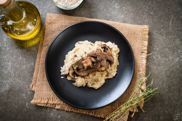 Risotto Casero Con Champiñones Queso — Foto de Stock