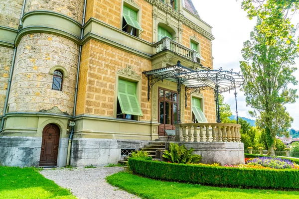 Vacker Arkitektur Hunegg Slott Medborgaremuseum Historia Schweiz — Stockfoto