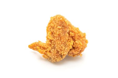 Beyaz arka plan üzerinde izole kızarmış tavuk (abur cubur ve sağlıksız yiyecek)