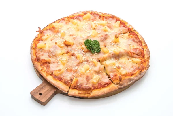 Гавайська Піца Ізольована Білому Тлі — стокове фото