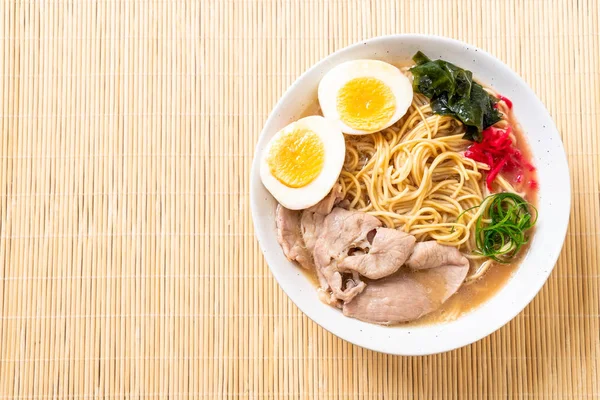 Tonkotsu Ramen Noodles Pork Egg Japanese Style — Stock Photo, Image