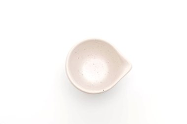 boş levha ve beyaz arka plan üzerinde izole kase