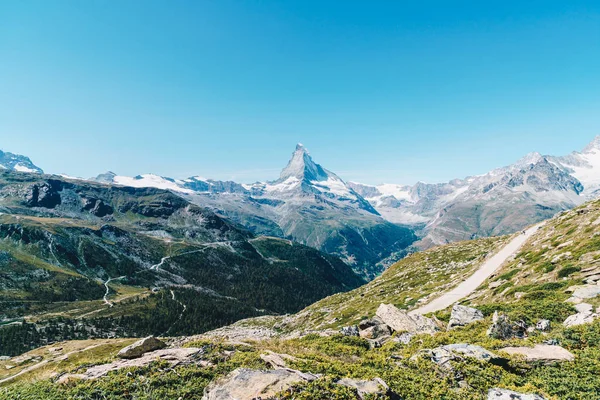 Hermoso Paisaje Montaña Con Vistas Pico Matterhorn Zermatt Suiza — Foto de Stock