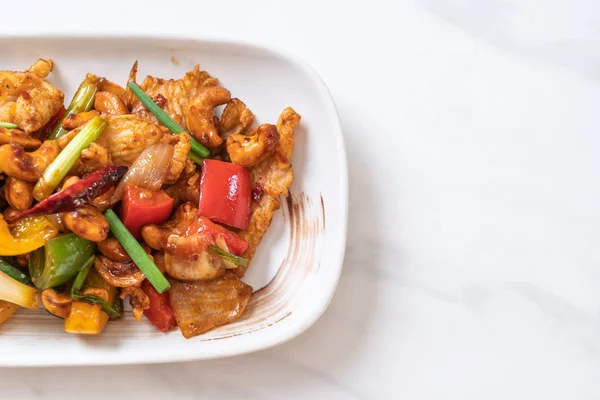 Stir Fried Chicken Cashew Nuts Asian Food — Stock Photo, Image