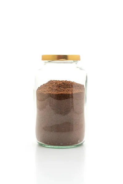 Instant Kaffe Burk Isolerade Vit Bakgrund — Stockfoto