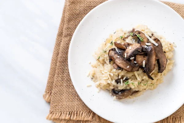 Risotto Casero Con Champiñones Queso — Foto de Stock