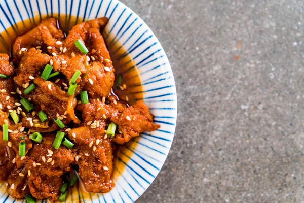 Fried Pork Spicy Korean Sauce Bulgogi Korean Food Style — Stock Photo, Image