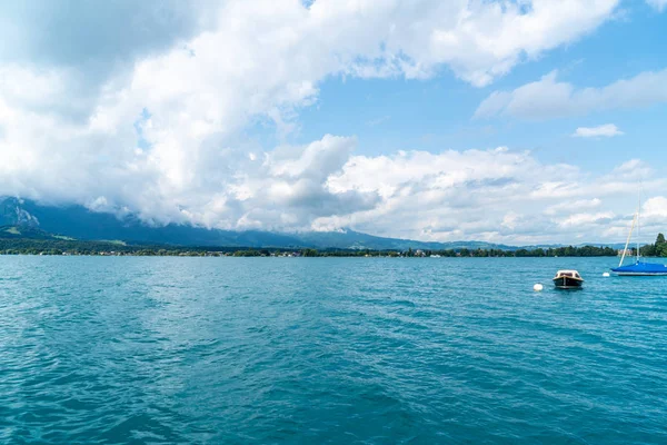 Lindo Lago Thun Com Montanha Suíça — Fotografia de Stock