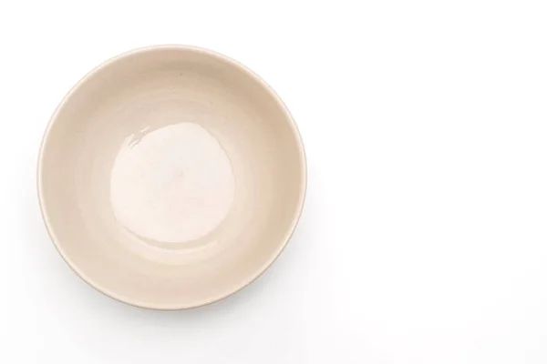 Empty Plate Bowl Isolated White Background — Stock Photo, Image