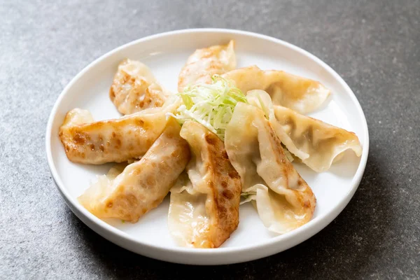 Japanse Gyoza Knoedels Snack Met Sojasaus — Stockfoto