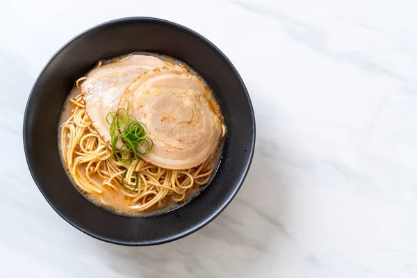 Tonkotsu Ramen Noedels Met Chaashu Varkensvlees Japanse Stijl — Stockfoto