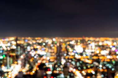 Soyut Tayland'da gece Bangkok cityscape için arka plan bulanıklık