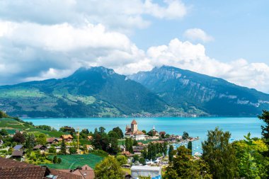 Spiez Castle Thun Gölü İsviçre ile