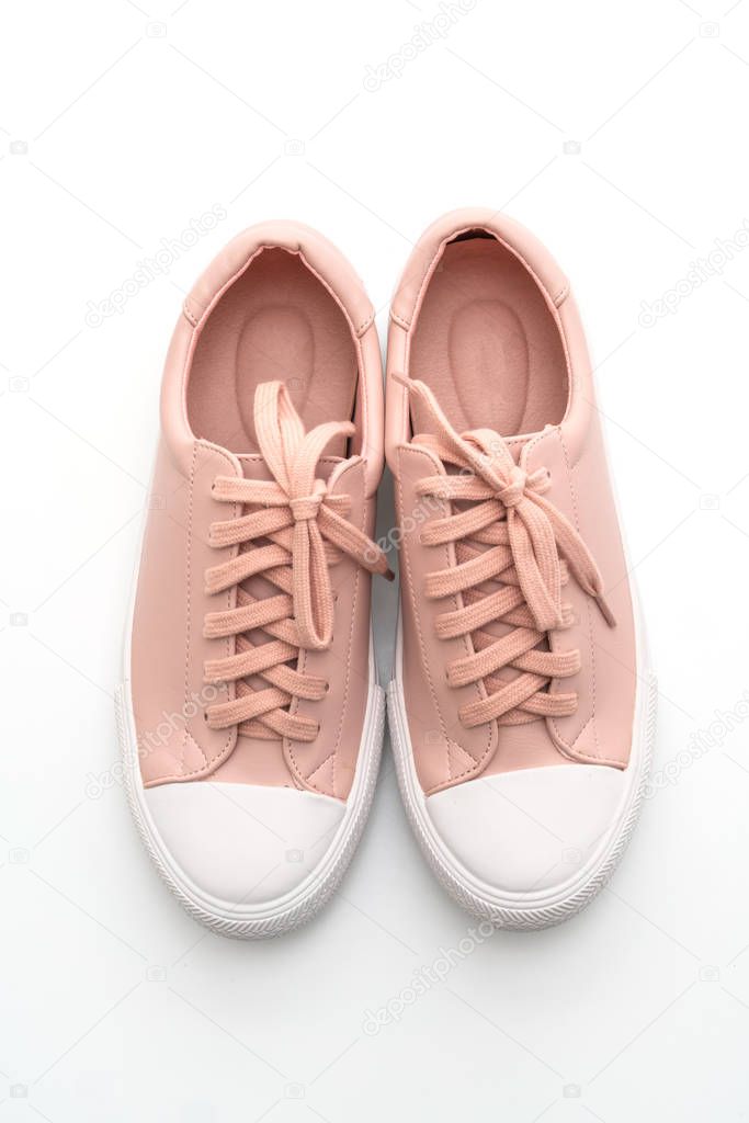 pink sneakers shoes isolated on white background