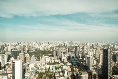 Bangkok Tayland 'da mimarisi ve binası olan güzel bir şehir manzarası