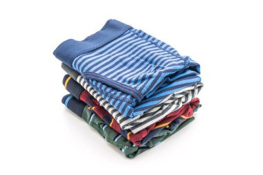 Beyaz arka plan üzerinde izole çizgili erkek iç giyim