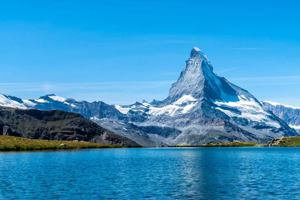Matterhorn Stellisee Jezerem Zermatt Švýcarsko — Stock fotografie