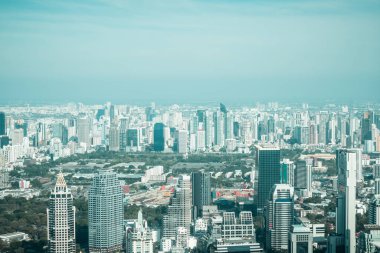 Bangkok Tayland 'da mimarisi ve binası olan güzel bir şehir manzarası