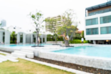 Soyut bulanıklık lüks otel resort arka plan için yüzme havuzunda defocused