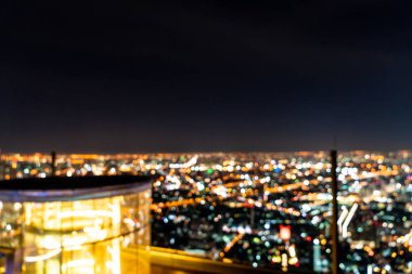 Soyut Tayland'da gece Bangkok cityscape için arka plan bulanıklık