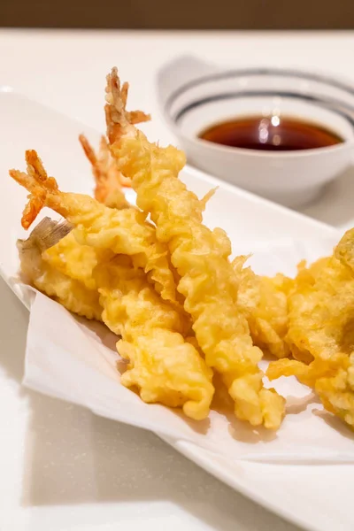 Tempura Crevettes Aux Légumes Style Alimentaire Japonais — Photo