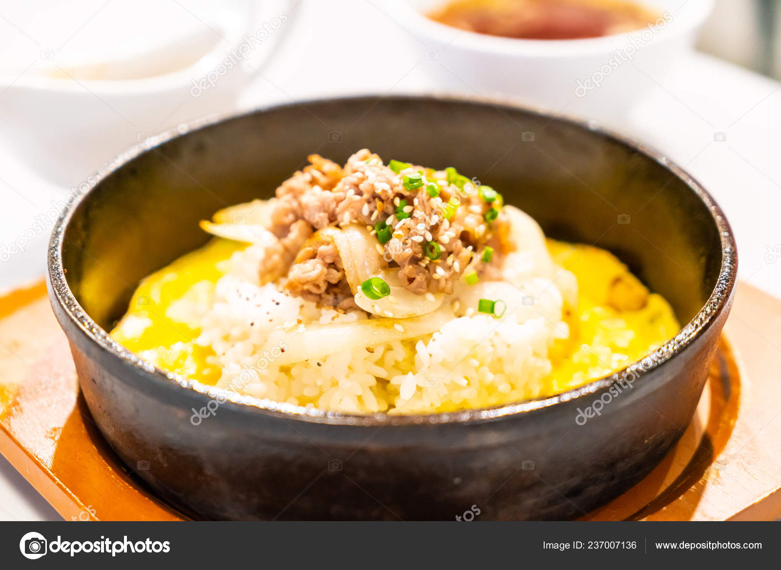 Stir Fried Beef Rice Egg Asian Style — Stock Photo © topntp #237007136