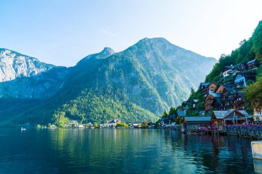 Avusturya Alpleri'nde, Salzkammergut bölge, Hallstatter gölde Hallstatt köyü Hallstatt, Avusturya
