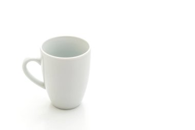 Beyaz kupa beyaz arkaplanda izole