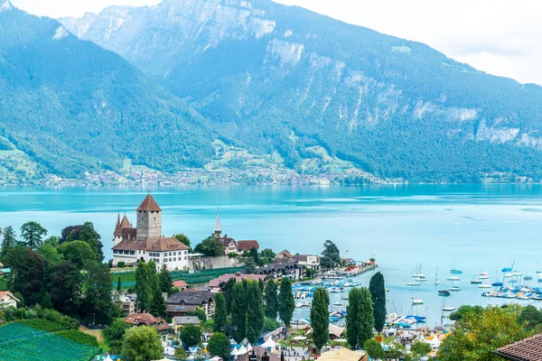 Spiez Castle Thun Gölü İsviçre ile
