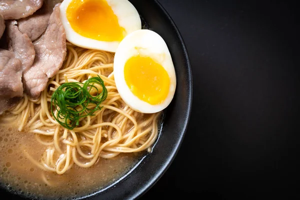 Nouilles Ramen Tonkotsu Porc Oeuf Style Japonais — Photo