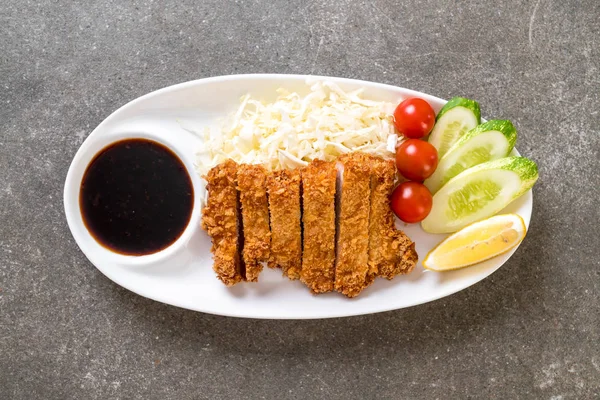 Chuleta Cerdo Frita Japonesa Juego Tonkatsu Estilo Comida Japonesa — Foto de Stock