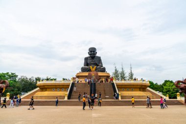 HUA HIN, THAILAND - Dec 10, 2018: Luang Pu Toad Buddha Statue at Wat Huay Mongkol Temple in Thailland. clipart