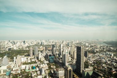 Bangkok Tayland 'da mimarisi ve binası olan güzel bir şehir manzarası