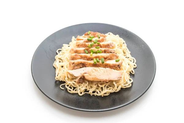 Roast Chicken Noodle Isolated White Background — Stock Photo, Image