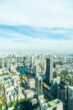 Bangkok Tayland 'da mimarisi ve binası olan güzel bir şehir manzarası