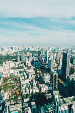 Bangkok Tayland 'da mimarisi ve binası olan güzel bir şehir manzarası