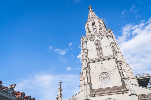 Gyönyörű Építészeti Berner Münster Székesegyház Svájc — Stock Fotó