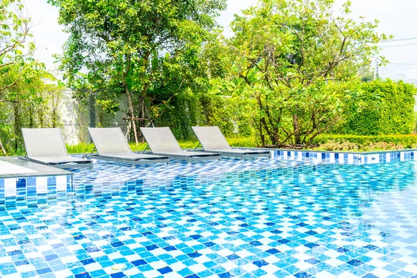 Bett Pool Mit Außenpool Hotel Und Resort Für Reise Und — Stockfoto