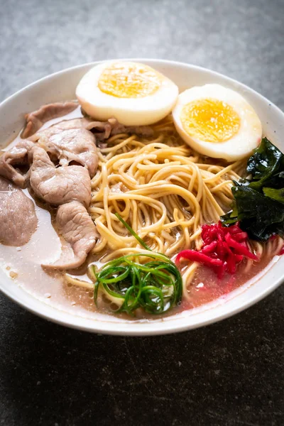 Nouilles Ramen Tonkotsu Porc Oeuf Style Japonais — Photo