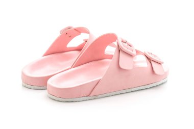 Kadınlar beyaz arka plan üzerinde izole sandalet deri