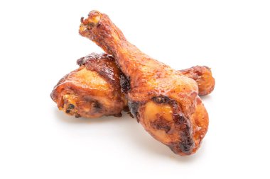 ızgara ve Barbekü tavuk beyaz arka plan üzerinde izole